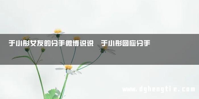 于小彤女友的分手微博说说 于小彤回应分手